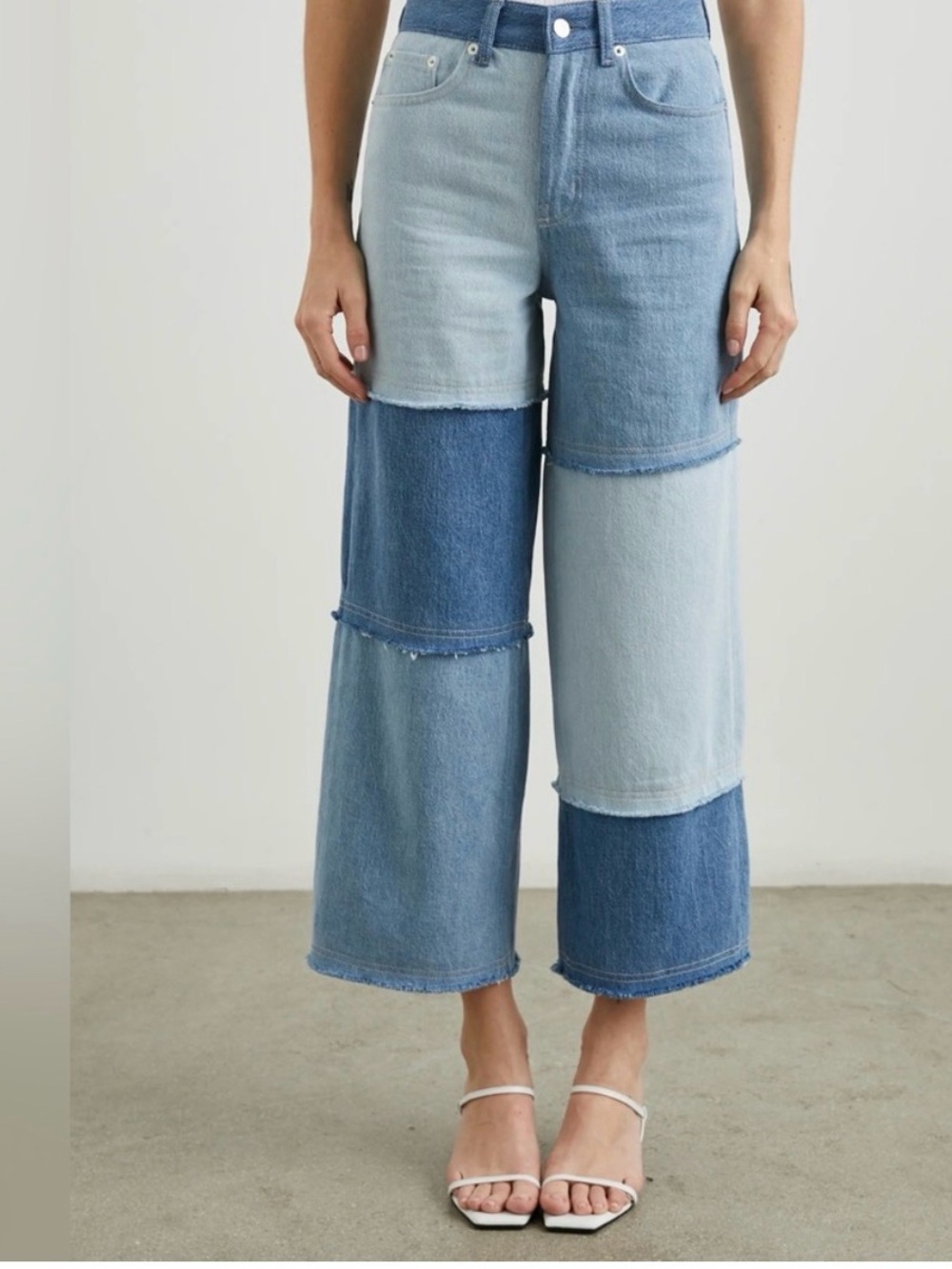 Rails‎ The Getty Crop High Rise Cropped Wide Leg Denim Jean.